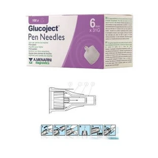 Glucoject insulin pen needle length 6 mm gauge 31 100 pieces