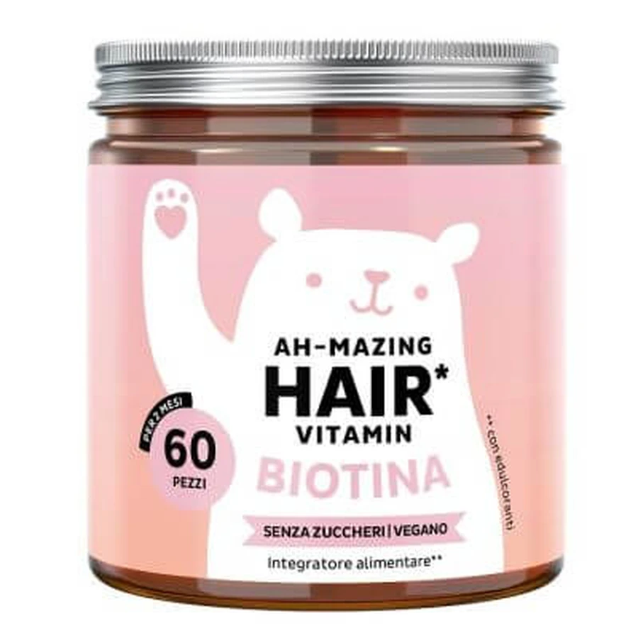 Bären mit Vorteilen ah-mazing Haar Vitamine mit Biotin 60 zuckerfreie Gummibärchen mit Süßungsmitteln