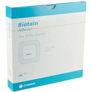 Biatain polyurethaanschuimverband met hydrocolloïd en kleefrand 15x15 cm 5 stuks