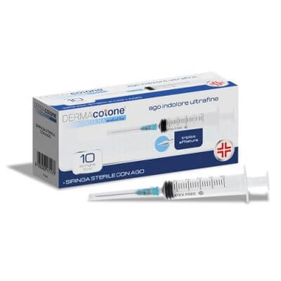 Sterile 5 ml Infusionsspritze mit ultrafeiner, schmerzfreier 23er Nadel 10 Stück