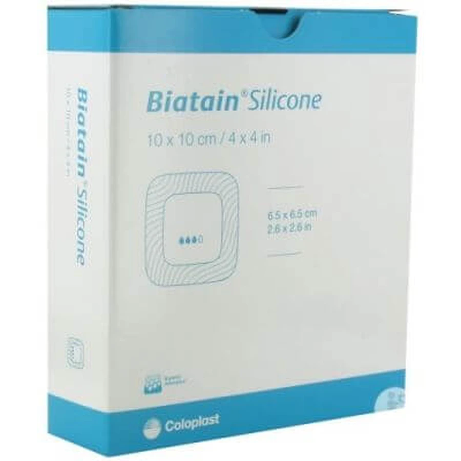 Biatain Polyurethanschaumverband mit leichtem Silikonkleberand 10x10 cm 10 Stück
