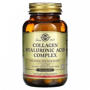 Complexe de collagène et d'acide hyaluronique 120 mg 30 comprimés, Solgar