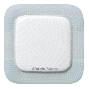Biatain polyurethane foam dressing with silicone adhesive border 7.5x7.5 cm 10 pieces