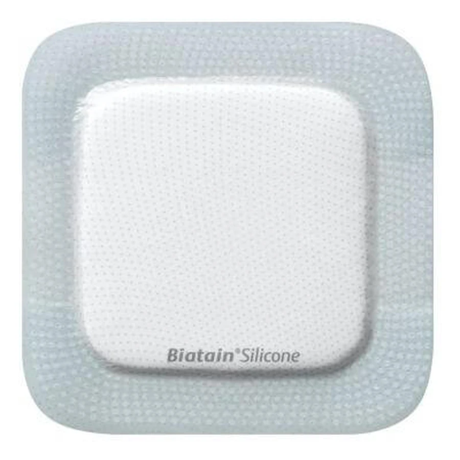Biatain polyurethane foam dressing with silicone adhesive border 7.5x7.5 cm 10 pieces