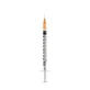 Extrafijne insulinespuit 1ml 100 ui verwijderbare naald 26 gauge 0,45x12 mm 1 stuk