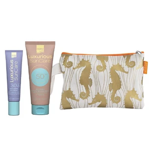 Luxurious SunCare Anti-Aging Eye Cream SPF30 15ml, Silk Cover Natural Beige BB Cream SPF50 75ml & GIFT CASE