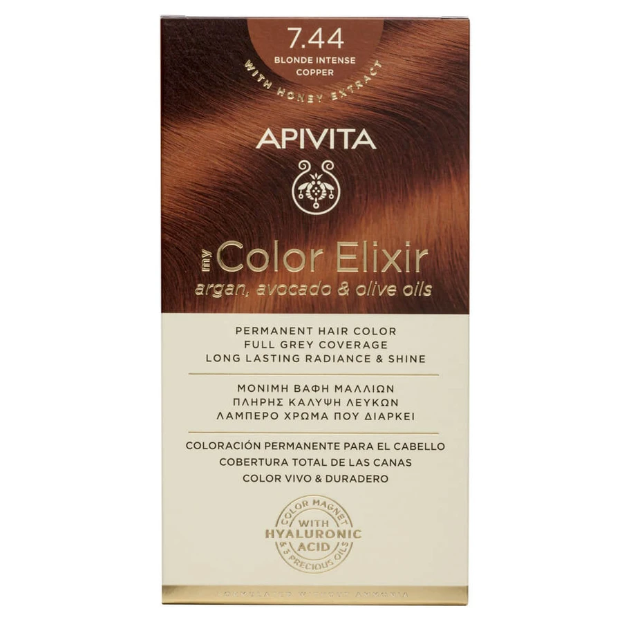 Apivita My Color Elixir Permanent Hair Color N7,44 Blonde bronz intens
