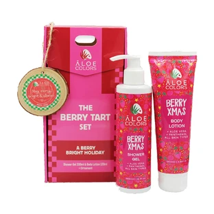 Aloe+ Kleuren De Bessentaart Set met Body Shower 200ml, Body Milk 120ml & Kerstversiering Cadeau