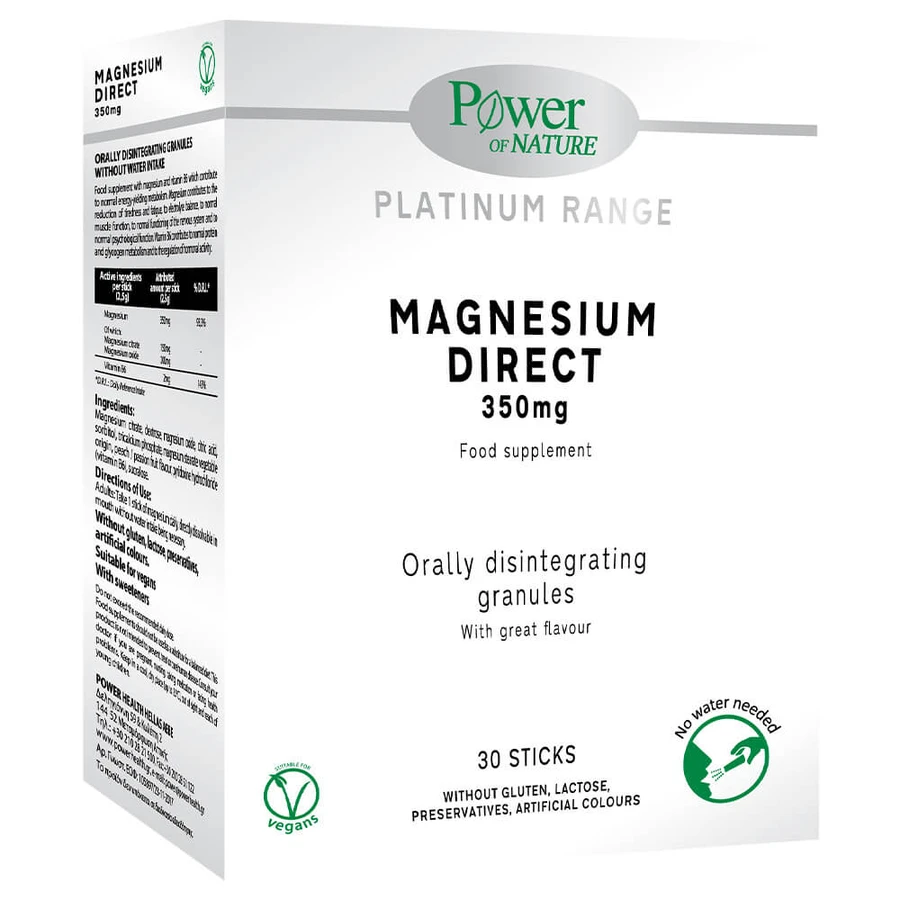 Power Health Platinum Range Magnésium Direct 350mg 30 bâtonnets