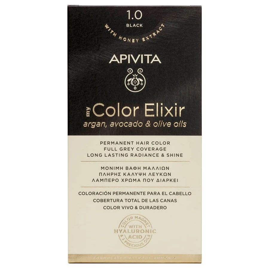 Apivita My Color Elixir Permanent Hair Color N1.0 Negru natural
