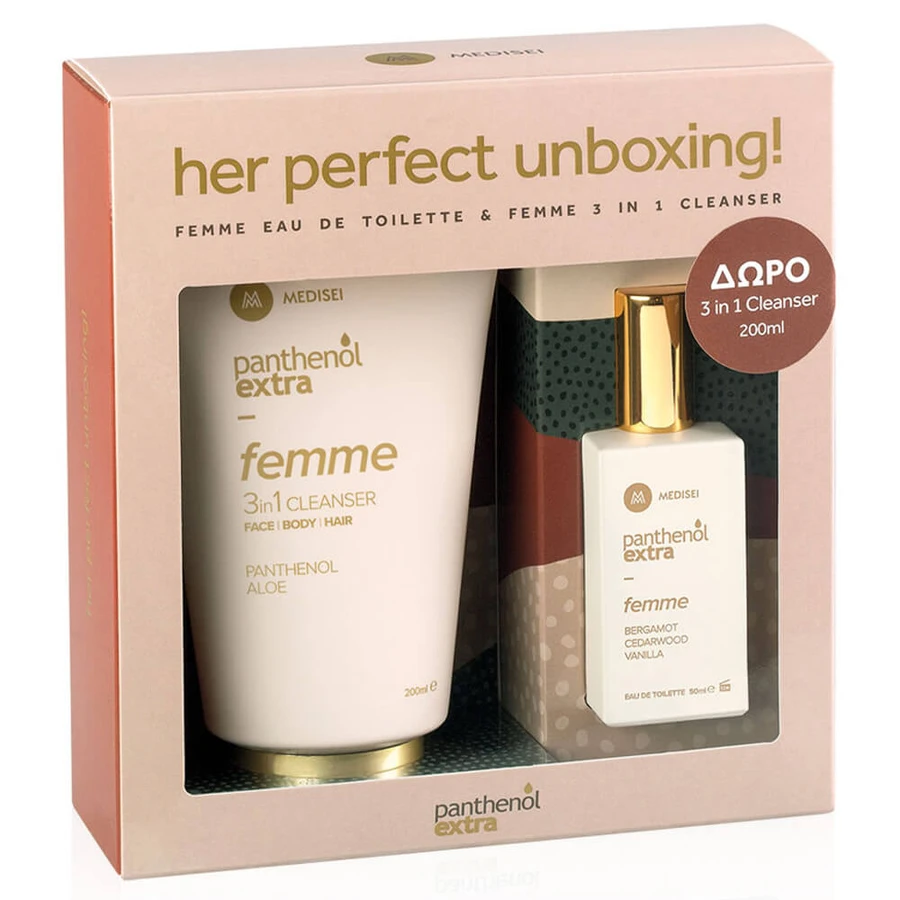 Panthenol Extra Promo Set Femme Eau de Toilette 50ml & FREE Cleanser 3in1 200ml