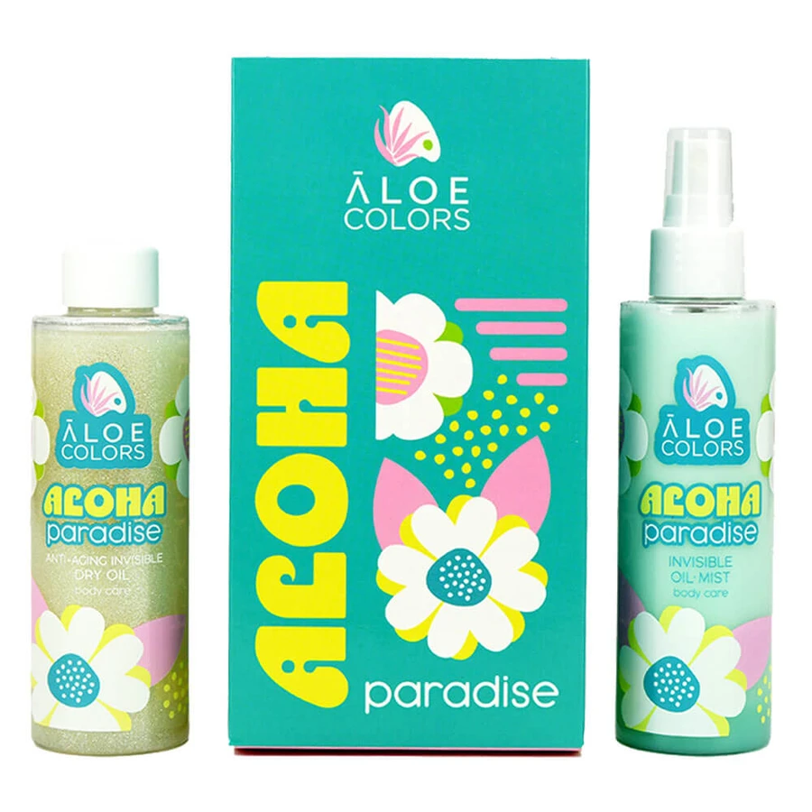 Set Aloe+ Colors Aloha Paradise con Bruma de Aceite Invisible 150ml & Aceite Seco Invisible Antiedad 150ml
