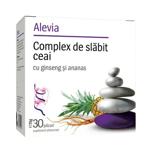 Komplex zum Abnehmen Tee mit Ginseng und Ananas, 30 Sachets, Alevia