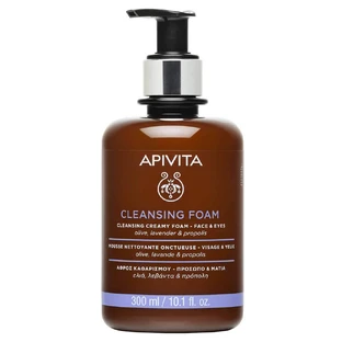 Apivita Creamy Cleansing Foam for Face & Eyes with Olive, Lavender & Propolis 300ml