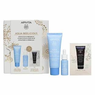 Apivita Promo Pack Aqua Beelicious Light Texture Moisturizing Gel-Cream 40ml with FREE Booster 10ml & Cleansing Gel 5ml