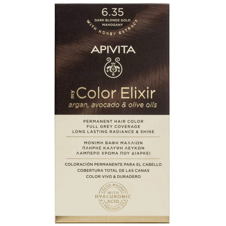Apivita My Color Elixir Permanente Haarkleuring N6,35 Donker blond honing mahonie
