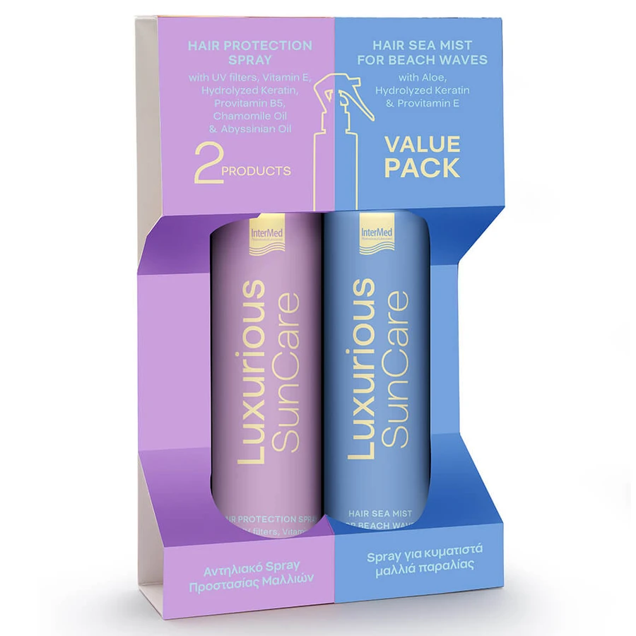 Luxe SunCare Value Pack Haarbeschermingsspray 200ml & Haarzeem voor Strandgolven 200ml