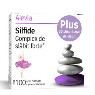 Abnehmkomplex Forte Silfide, 100 Tabletten + Abnehmtee, 30 Dosen, Alevia