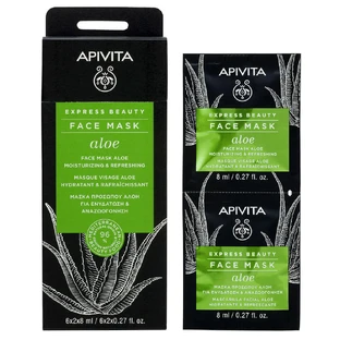 Apivita Express Beauty Mascarilla Facial Hidratante con Aloe 2x8ml