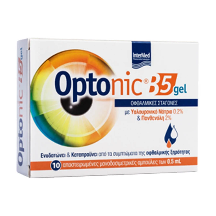 Intermed Optonic B5 Gel Gouttes pour les yeux 10ampsx0,5ml