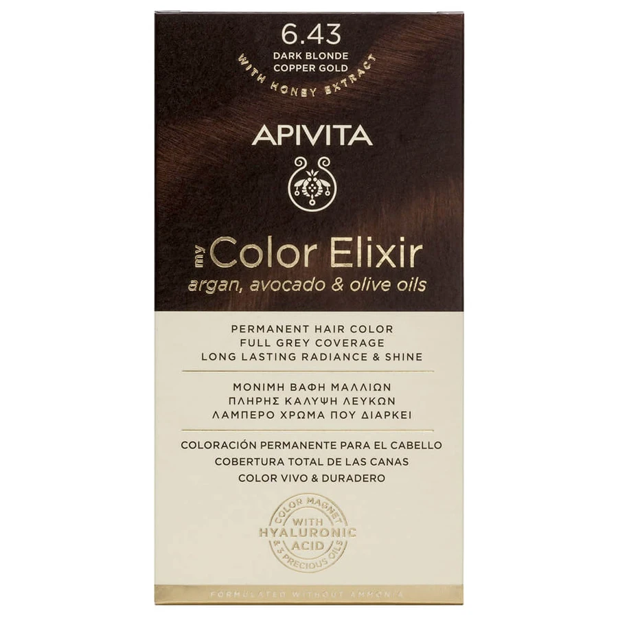 Apivita My Color Elixir Permanent Hair Color N6,43 Dark blonde copper honey