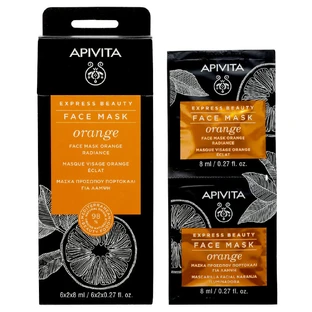 Apivita Express Beauty Rejuvenating Face Mask with Orange 2x8ml