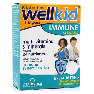 Vitabiotics Wellkid Immune Chewable Orange Lemon from 4-12 Years 30caps