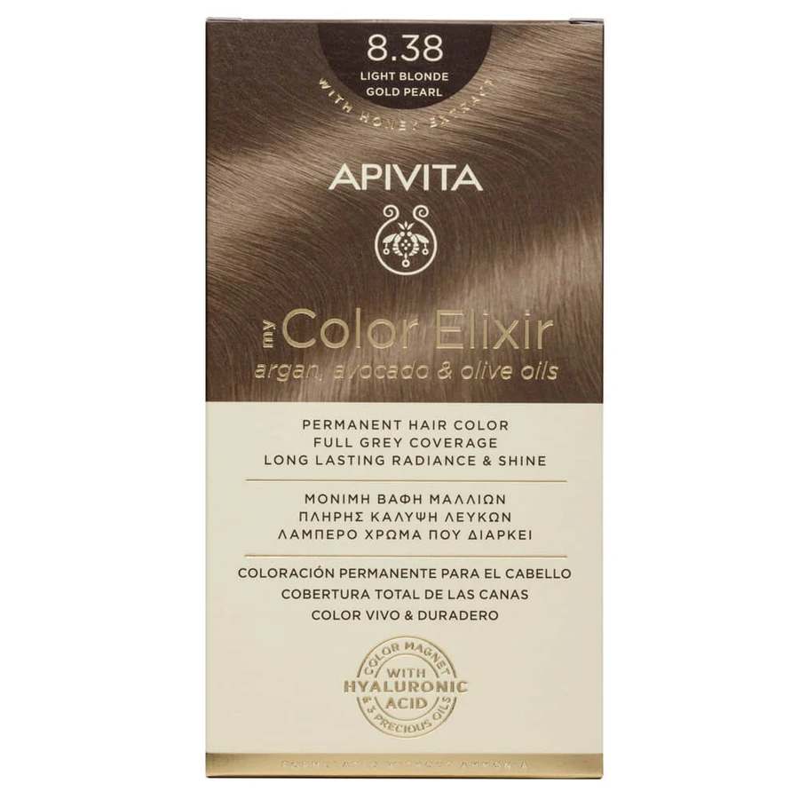 Apivita My Color Elixir Permanent Hair Color N8,38 Light blonde honey pearl