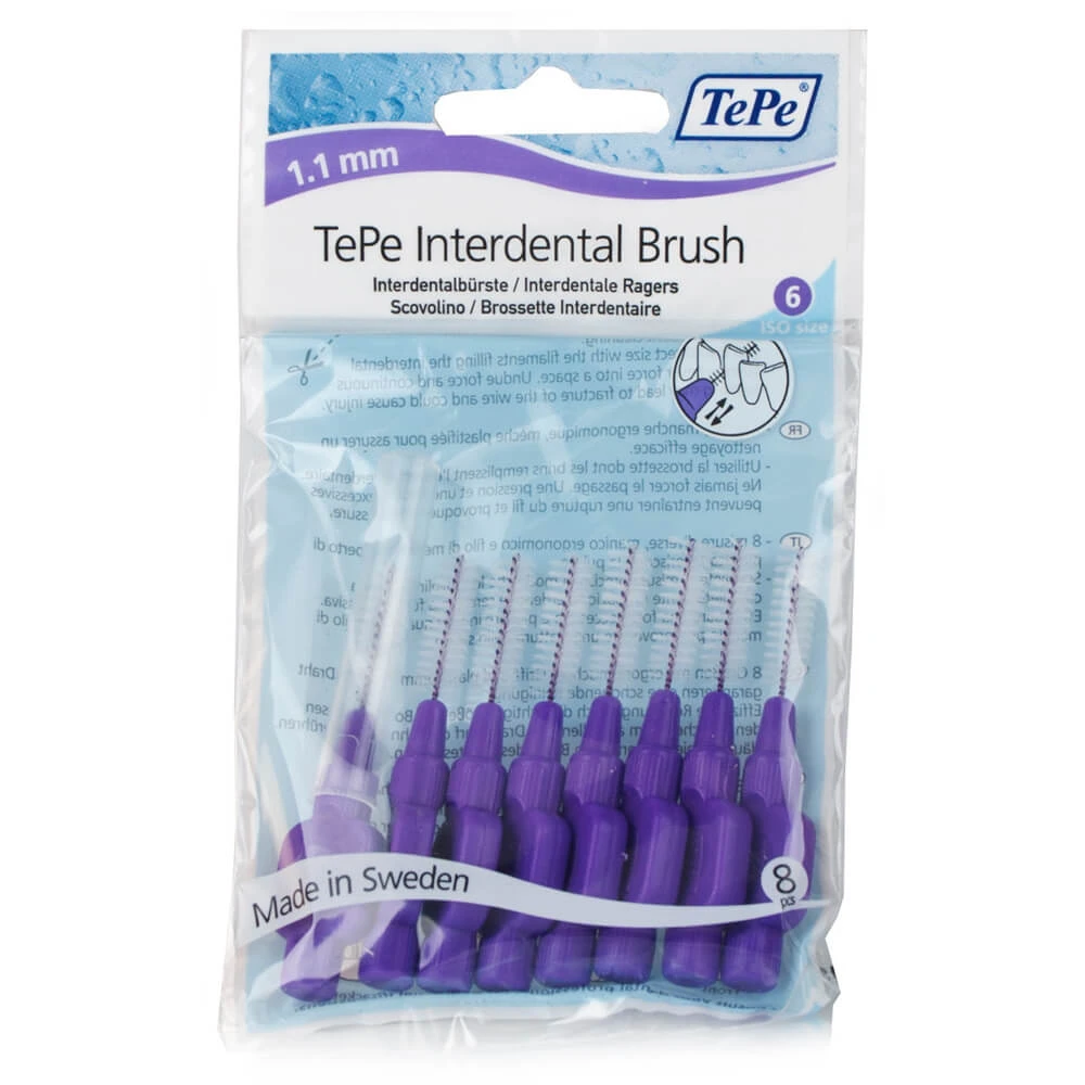 TePe Intermediate Brushes Large 1,1 mm Purple 8pcs