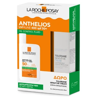 La Roche Posay Promo Pack Anthelios UVMune 400 Fluido Oil Control SPF50+ 50ml & GRATIS Toleriane Crema Sensitive 15ml