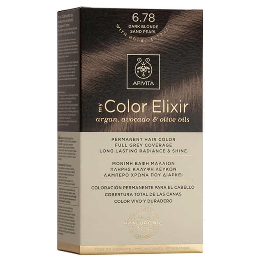 Apivita My Color Elixir Permanent Hair Color N6,78 Dark blonde beige pearl