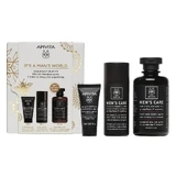Apivita Promo Pack Men's Care Gezichtscrème 50ml, Black Detox Reinigingsgel 50ml & GRATIS Men's Care Hair-Body Wash 250ml