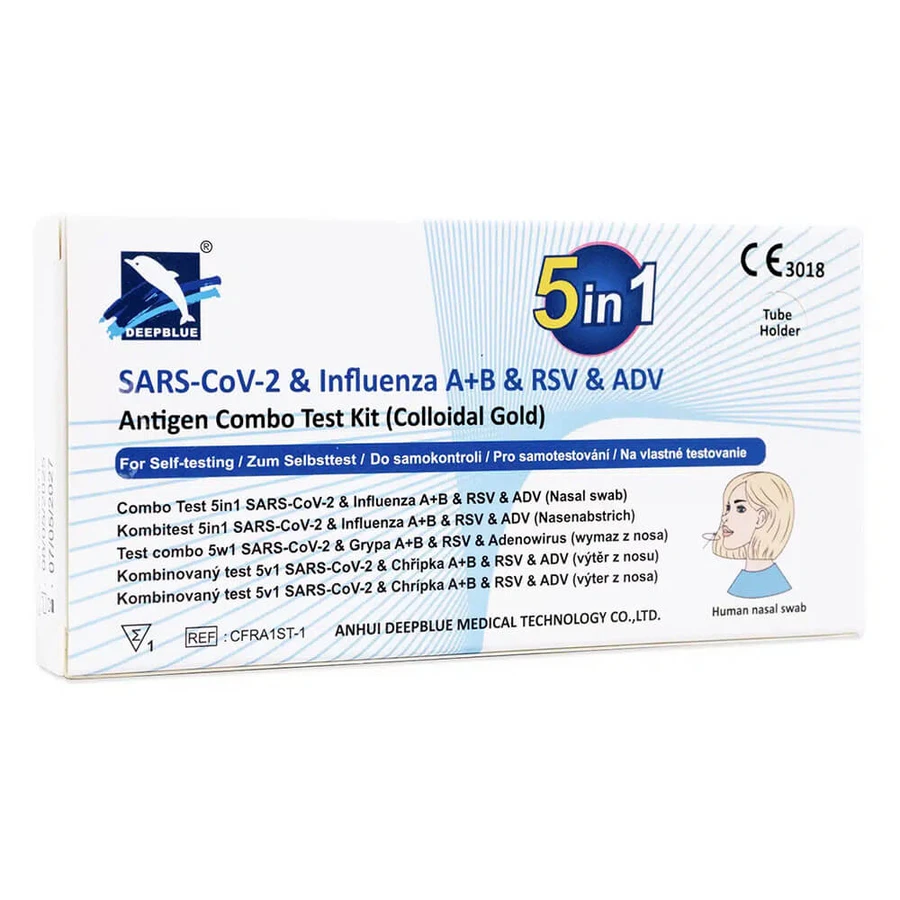 DeepBlue SARS-CoV-2 & Influenza A/B & ADV & RSV snelle opsporingstest 1pc
