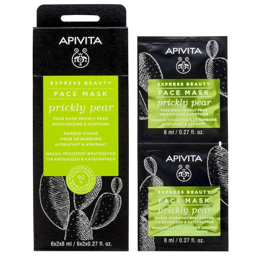 Apivita Express Beauty Face Mask with Prickly Pear for Hydration & Soothing 2x8ml