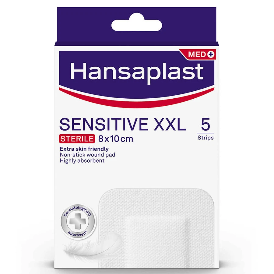 Hansaplast Med+ Sensitive XXL Sterile 8x10cm 5pcs