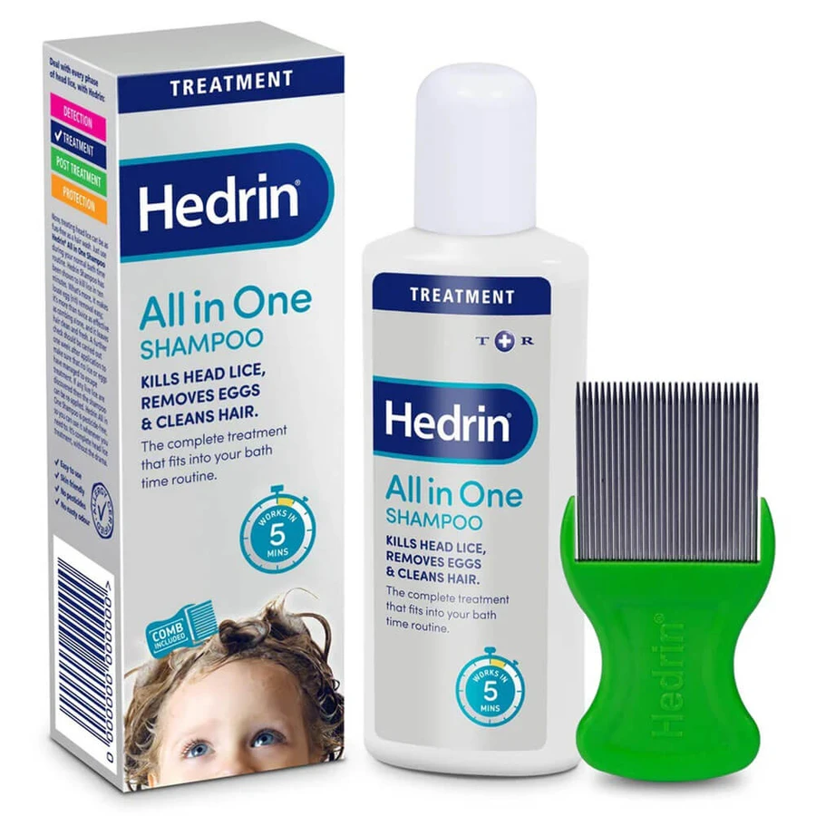 Hedrin Champú Todo en Uno 100ml con Peine para Piojos