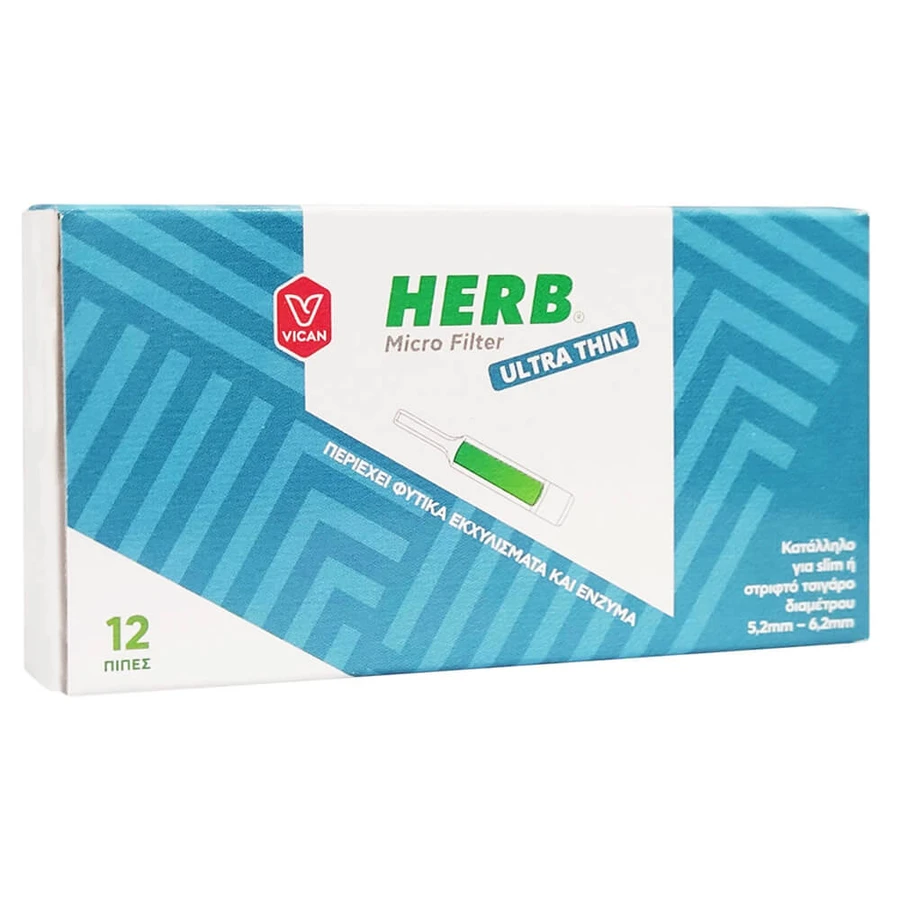 Vican Hierba Micro Filtro Ultra Delgado 12 Pastillas