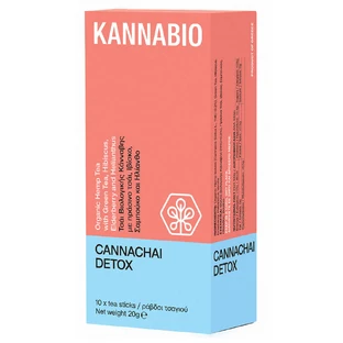 KannaBio Kannachai Detox Biologische Hennep Thee met Groene Thee, Hibiscus, Vlierbes & Helianthus 10sticks