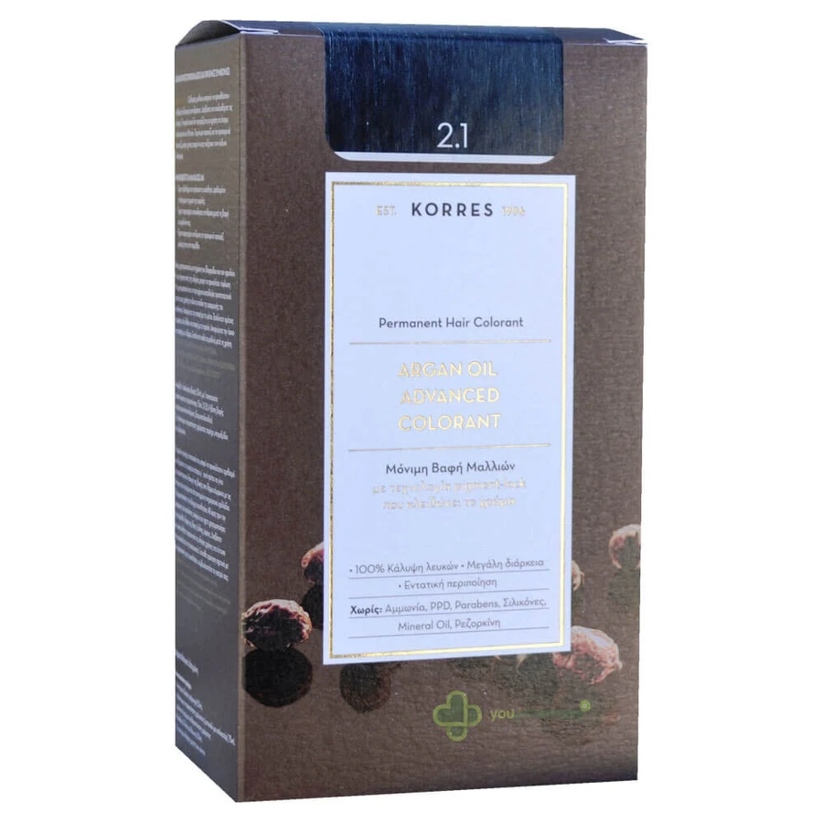 Korres Aceite de Argán Colorante Avanzado N 2.1 Negro Azul