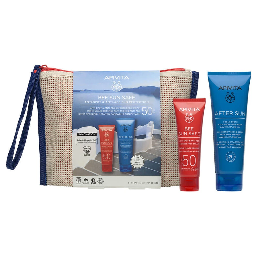 Apivita Promo Pack Bee Sun Safe Crema Facial Antimanchas y Antiedad SPF50 50ml & GRATIS After Sun Cara y Cuerpo 100ml