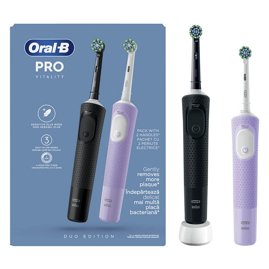 Oral B Vitality Pro Gift Edition Negro y Rosa Duo Pack 2pcs