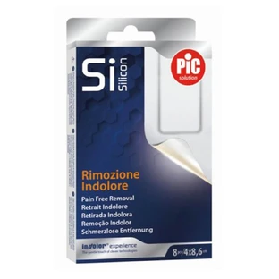 Pic Silicon 4x8,6cm 8pcs Sterile Self Adhesive Painless Removal Gauze