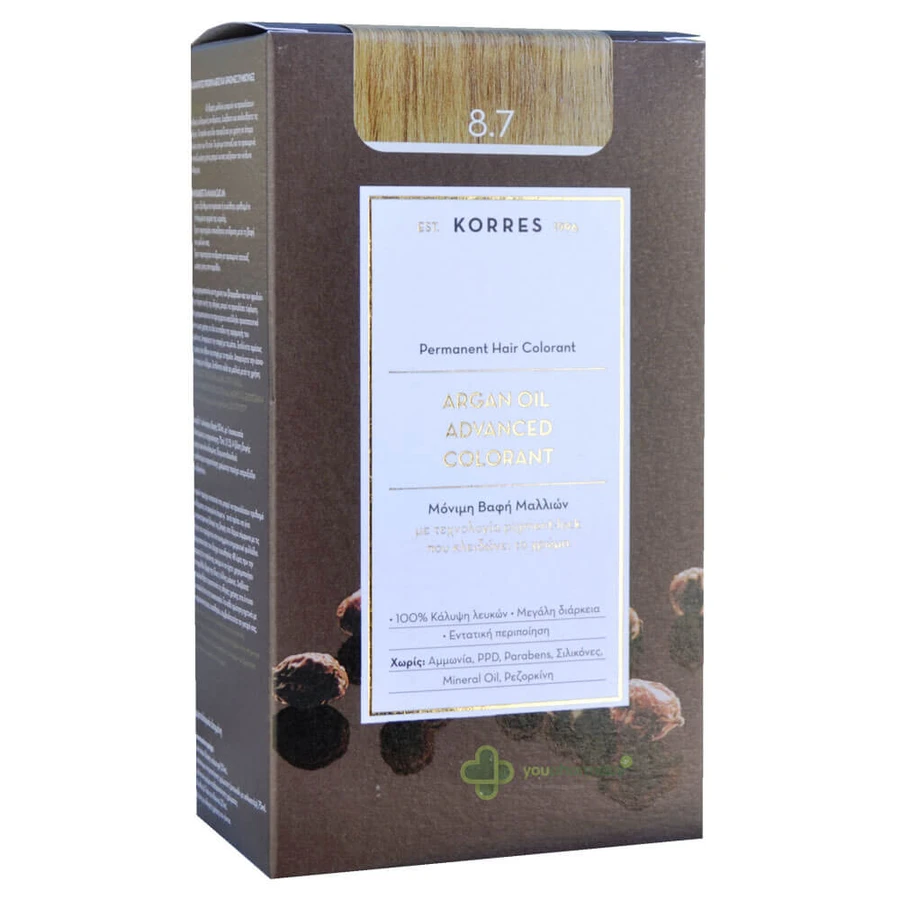 Korres Aceite de Argán Colorante Avanzado N 8.7 Caramelo