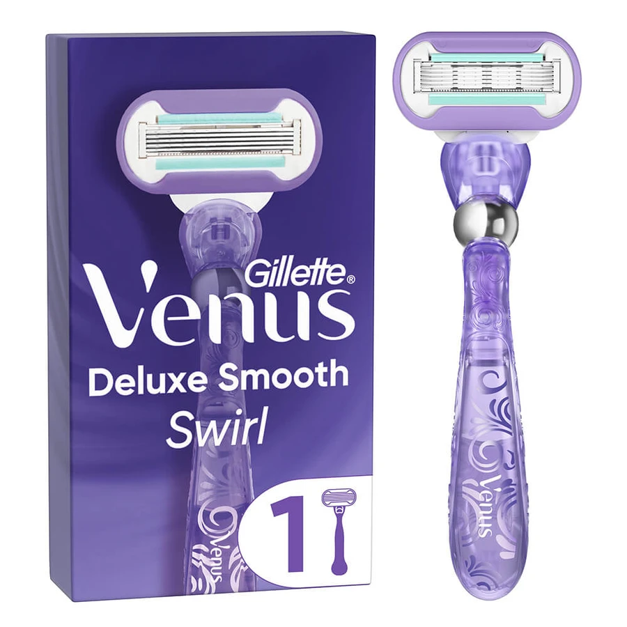 Gillette Venus Deluxe Smooth Swirl Rasiermaschine & Ersatzkopf