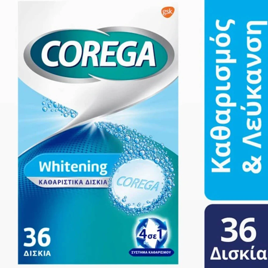 Corega Whitening Tabs Gebitreinigingstabletten 36st.