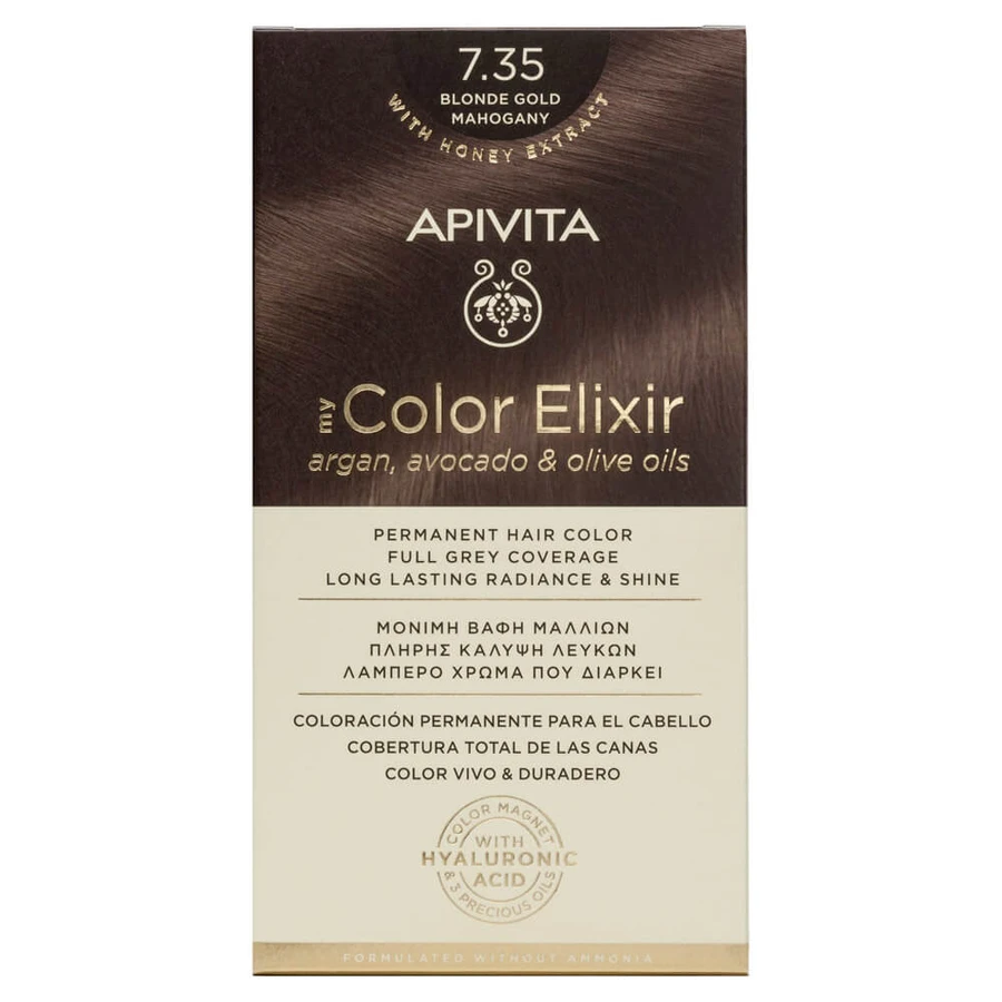 Apivita My Color Elixir Permanente Haarkleuring N7,35 Honing blond mahonie