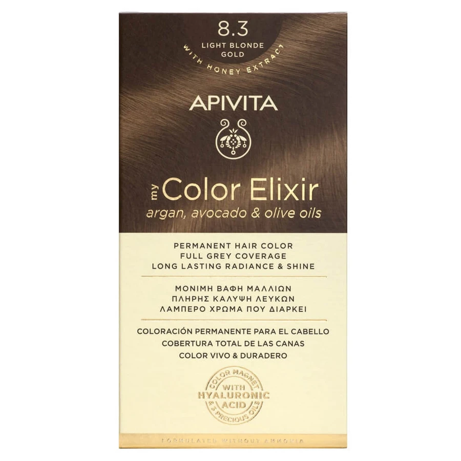 Apivita My Color Elixir Permanent Hair Color N8.3 Blonde Light Gold
