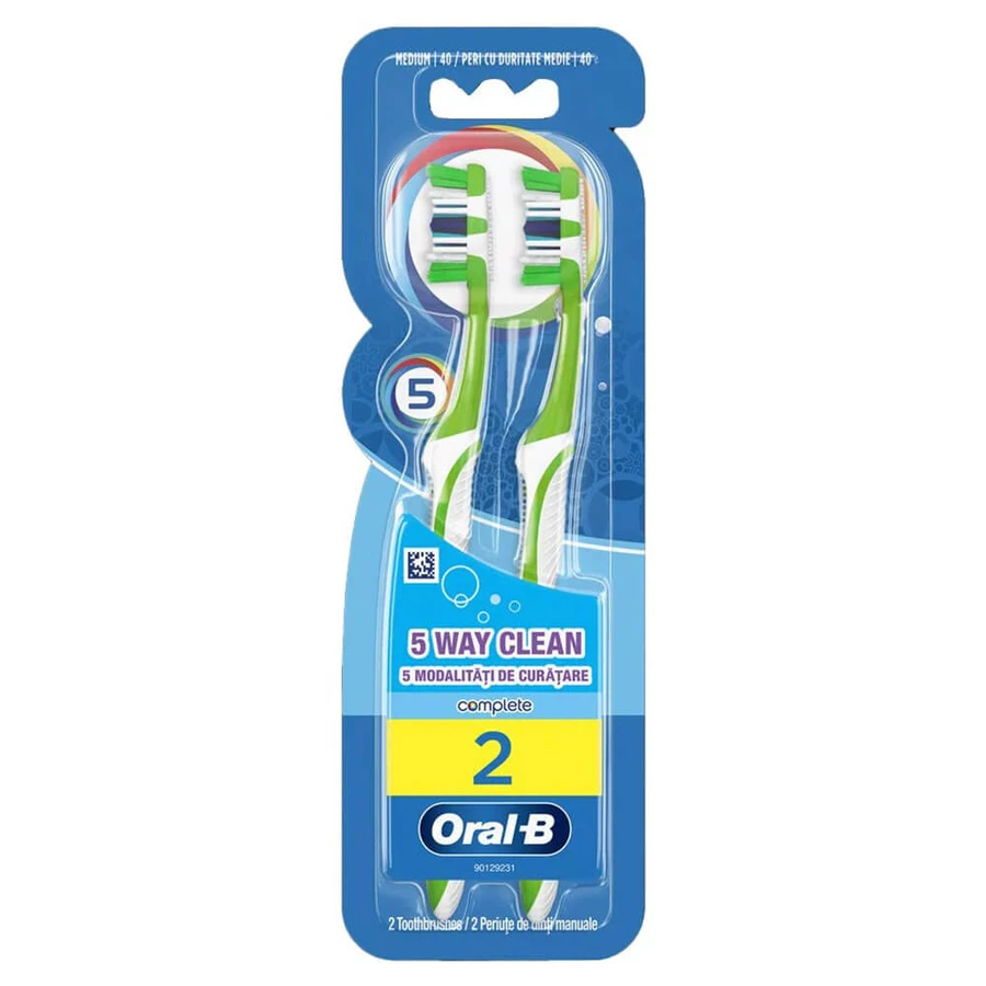 Cepillo de Dientes Oral B Complete 5 Way Clean 40 Medium 1+1 GRATIS