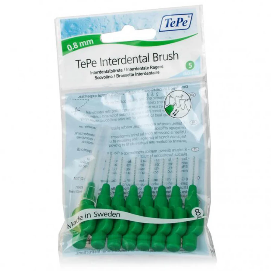 TePe Medium 0,8 mm Medium Bürsten Grün 8St.