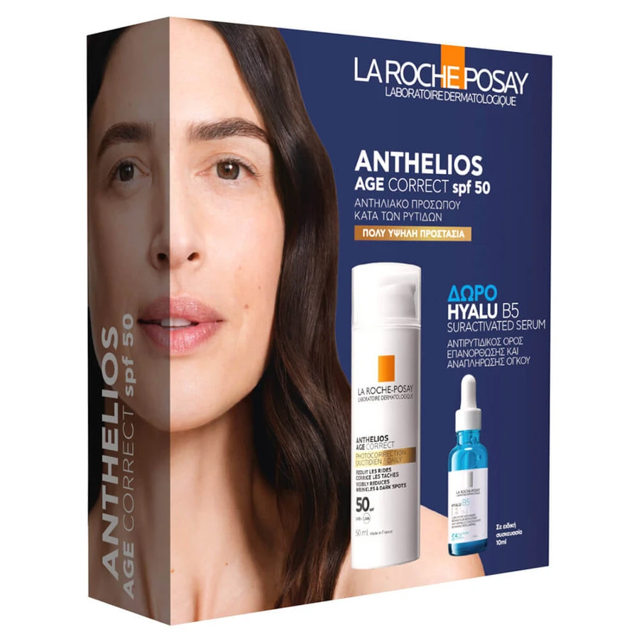 La Roche Posay Promo Pack Anthelios Age Correct SPF50 Lichte Crème 50ml & GIFT Hyalu B5 Gedeactiveerd Serum 10ml
